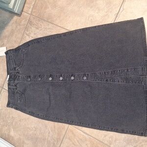 A-Line Midi Denim Skirt - Universal Thread Black Wash 0 NWT